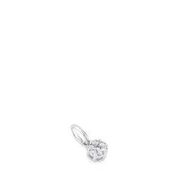 Colgante de oro blanco con diamantes motivo 4,4cm. Les Classiques