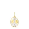 Colgante Géminis con baño de oro 18 kt sobre plata, nácar y topacios TOUS Horoscope