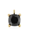 Colgante grande con baño de oro 18 kt sobre plata y ónix Color Black
