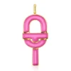 Colgante grande con baño de oro 18 kt sobre plata y esmalte fucsia TOUS MANIFESTO