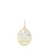 Colgante Libra con baño de oro 18 kt sobre plata, nácar y topacios TOUS Horoscope