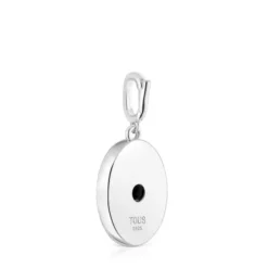 Colgante medalla de plata con nácar, amatista y topacio Medallions