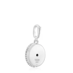 Colgante medalla de plata con nácar, rodolita y motivo oso Medallions