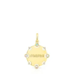 Colgante medalla Mama de oro, diamantes y ópalo TOUS Mama