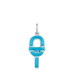 Colgante mediano de plata y esmalte azul TOUS MANIFESTO