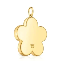 Colgante mediano flor con baño de oro 18 kt sobre plata 27 mm Sweet Dolls