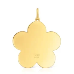 Colgante mediano flor con baño de oro 18 kt sobre plata 27 mm Sweet Dolls