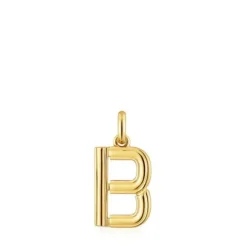 Colgante mediano letra B con baño de oro 18 kt sobre plata Alphabet