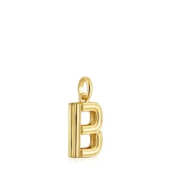 Colgante mediano letra B con baño de oro 18 kt sobre plata Alphabet