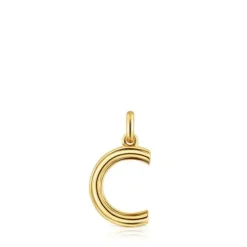 Colgante mediano letra C con baño de oro 18 kt sobre plata Alphabet