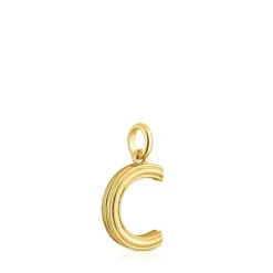 Colgante mediano letra C con baño de oro 18 kt sobre plata Alphabet