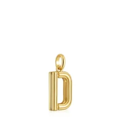 Colgante mediano letra D con baño de oro 18 kt sobre plata Alphabet