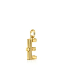 Colgante mediano letra E con baño de oro 18 kt sobre plata Alphabet