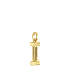 Colgante mediano letra I con baño de oro 18 kt sobre plata Alphabet