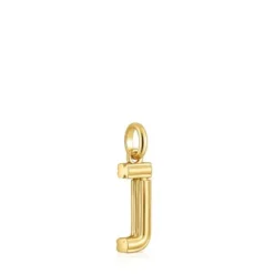 Colgante mediano letra J con baño de oro 18 kt sobre plata Alphabet