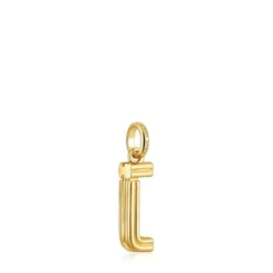 Colgante mediano letra J con baño de oro 18 kt sobre plata Alphabet