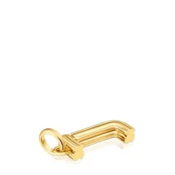 Colgante mediano letra J con baño de oro 18 kt sobre plata Alphabet