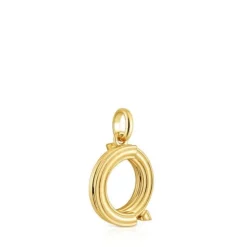 Colgante mediano letra Q con baño de oro 18 kt sobre plata Alphabet