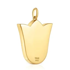 Colgante mediano tulipa con baño de oro 18 kt sobre plata 29 mm Sweet Dolls