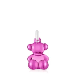 Colgante oso de acero en color rosa Bold Bear