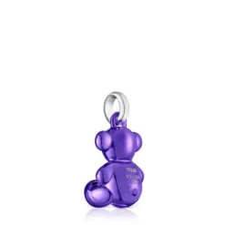Colgante oso de acero en color lila Bold Bear