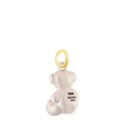 Colgante oso de acero en color blanco Bold Bear