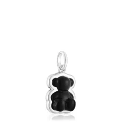 Colgante oso de plata con ónix Bold Bear