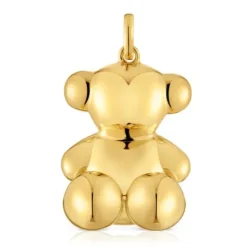 Colgante oso extra grande con baño de oro 18 kt sobre plata Bold Bear
