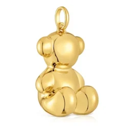 Colgante oso extra grande con baño de oro 18 kt sobre plata Bold Bear