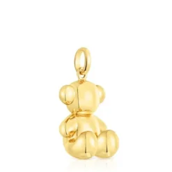 Colgante oso grande con baño de oro 18 kt sobre plata Bold Bear