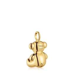 Colgante oso mediano con baño de oro 18 kt sobre plata y amatista Bold Bear