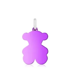 Colgante oso mediano de acero en color lila Sweet Dolls