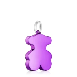 Colgante oso mediano de acero en color lila Sweet Dolls