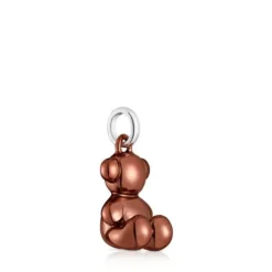 Colgante oso mediano de acero en color rosa cobrizo Bold Bear