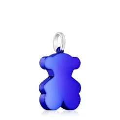 Colgante oso mediano de acero en color azul Sweet Dolls