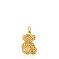 Colgante oso mediano texturizado de oro Bold Bear