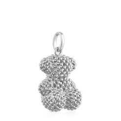 Colgante oso mediano texturizado de plata 22 mm Bold Bear