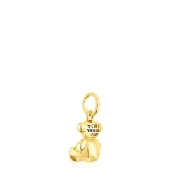 Colgante oso pequeño con baño de oro 18 kt sobre plata Bold Bear