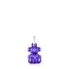 Colgante oso pequeño de acero en color lila Bold Bear