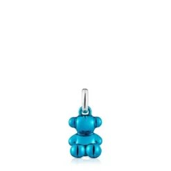 Colgante oso pequeño de acero en color azul Bold Bear