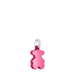 Colgante oso pequeño de acero en color rosa Sweet Dolls