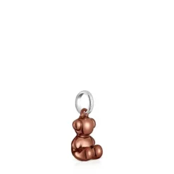 Colgante oso pequeño de acero en color rosa cobrizo Bold Bear