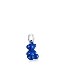 Colgante oso pequeño de acero en color azul marino Bold Bear