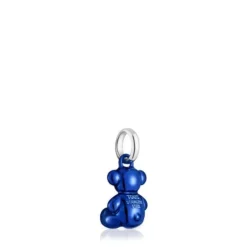 Colgante oso pequeño de acero en color azul marino Bold Bear