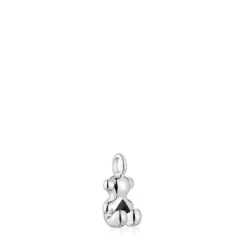 Colgante oso pequeño de plata y ónix Bold Bear