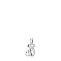 Colgante oso pequeño de plata y ónix Bold Bear