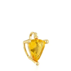 Colgante pequeño con baño de oro 18 kt sobre plata y citrino creado en laboratorio TOUS Color LGG