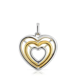 Colgante triple corazón bicolor Bickie