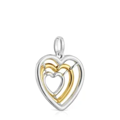 Colgante triple corazón bicolor Bickie