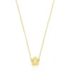 Collar con baño de oro 18 kt sobre plata y flor con perla cultivada Iris Motif